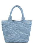 Braided tote with detachable mini bag inside