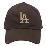 COTTON LA EMBROIDERED BALL CAP *available in navy, cognac, kelly green, red, pink, hot pink, lime, khaki, taupe