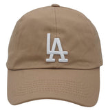 COTTON LA EMBROIDERED BALL CAP *available in navy, cognac, kelly green, red, pink, hot pink, lime, khaki, taupe