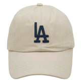 COTTON LA EMBROIDERED BALL CAP *available in navy, cognac, kelly green, red, pink, hot pink, lime, khaki, taupe