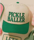 COTTON PICKLEBALL EMBROIDERED BALL CAP *available in white/pink, natural/green and pink/green