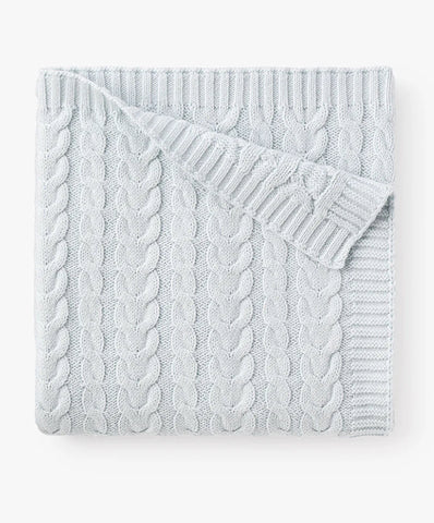 Pale Blue Horseshoe Cable Knit Baby * can be monogrammed
