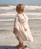 Pink Stripe Hooded Terry Poncho