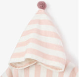 Pink Stripe Hooded Terry Poncho