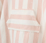 Pink Stripe Hooded Terry Poncho