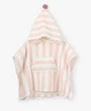 Pink Stripe Hooded Terry Poncho