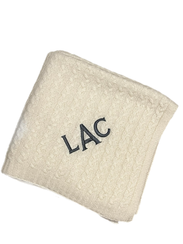 Baby blanket  in 100% cable knit cashmere *available to be monogrammed