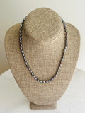Grey Sea Pearl necklace hand knitted with Purple silk 14K yellow gold clasp