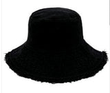 50 spf frayed edge cotton bucket hat-can be personalized or monogrammed * black, mint, hot pink, white khaki, grey