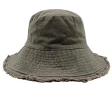 50 spf frayed edge cotton bucket hat-can be personalized or monogrammed * black, mint, hot pink, white khaki, grey