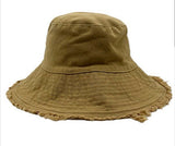 50 spf frayed edge cotton bucket hat-can be personalized or monogrammed * black, mint, hot pink, white khaki, grey