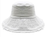 50 spf frayed edge cotton bucket hat-can be personalized or monogrammed * black, mint, hot pink, white khaki, grey
