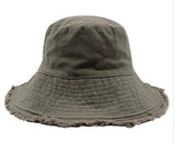 50 spf frayed edge cotton bucket hat-can be personalized or monogrammed * black, mint, hot pink, white khaki, grey