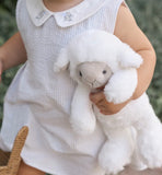 Baby blue seersucker overall with bubble hem and collared shirt- monogram available