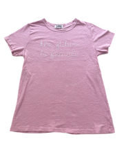 Pink The Future is Female Embroidered Cotton Garment Dyed Slub Tee