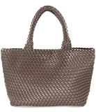 Braided tote with detachable mini bag inside *available in denim, brown, citrus, navy, taupe, pink, red, black, orange and kelly green!
