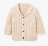 Cable knit wheat baby cardigan  *personalization available