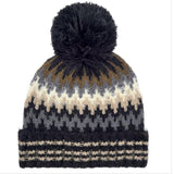 Winter Knit Hat with Pom Pom available in raspberry and black