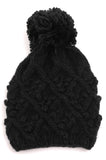 Chunky Knit Hat with Pom Pom  * ivory, blush, green, terracotta, mustard and black available