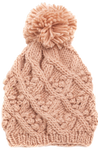 Chunky Knit Hat with Pom Pom  * ivory, blush, green, terracotta, mustard and black available
