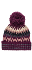 Winter Knit Hat with Pom Pom available in raspberry and black