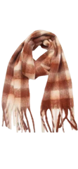 Cozy & Classic Winter Plaid Oblong Scarf in terracotta