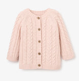 Light Pink Horseshoe Cable knit baby cardigan  6-9 months * monogramming available