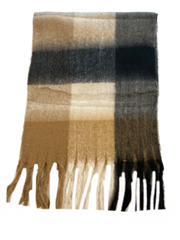 Cozy & Classic Winter Plaid Oblong Scarf in black
