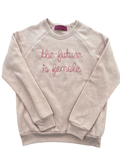 Unisex raglan sleeve pullover sweatshirts custom embroidered with roevember, the future is female, 1973, we say gay or anything you feel like saying across your chest!