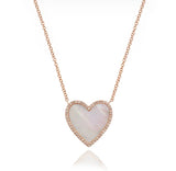 14K yellow gold black onyx heart necklace with diamonds