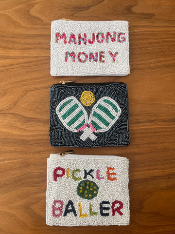 Mahj and pickleball coin purses
