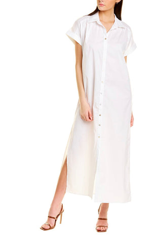 Shirt dress Cotton Poplin Shirt Maxi Dress in crisp white *monogram available