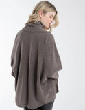 Cashmere Cashmere Maggie Elliptical Cardi- An instant classic! Available in heather mushroom, black and charcoal