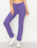 Lounge comfy and cozy pants with elastic drawstring pants with elastic at ankles- H. Purple