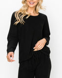 Comfy top with dolman sleeves top in our black comfy brushed Jersey