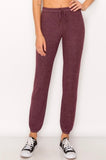 Star print in mocha lounge cozy jersey pants with elastic drawstring pants with elastic at ankles