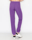 Lounge comfy and cozy pants with elastic drawstring pants with elastic at ankles- H. Purple