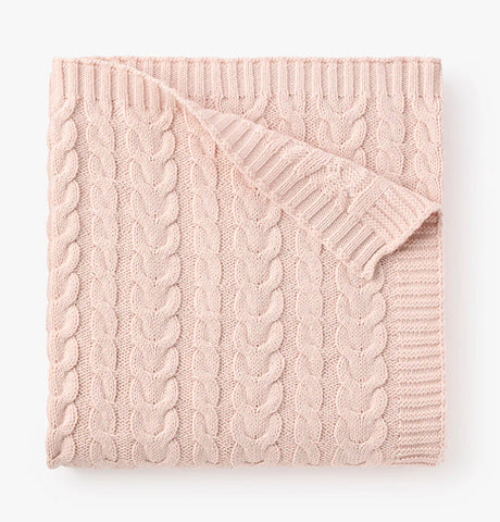 Pale Pink Horseshoe Cable Knit Baby * can be monogrammed