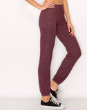 Winter cherry lounge cozy brushed jersey pants with elastic drawstring pants with elastic at ankles