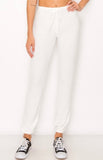 Lounge comfy and cozy pants with elastic drawstring pants with elastic at ankles- Ivory