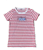 VOTE embroidered striped classic t-shirt