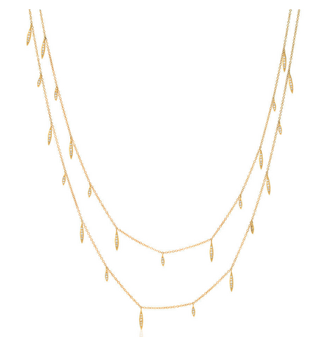 Willow diamond and yellow gold Necklace