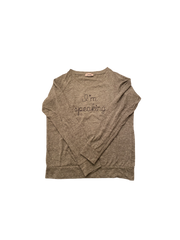 I’m speaking embroidered h. grey  raglan t-shirt
