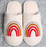 Cozy Check slippers available in taupe and black