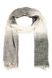 Light weight cotton stripes scarf * grey or brown