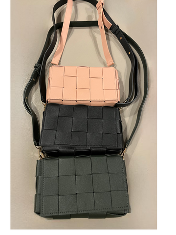 Cassette cross body or belt bag- vegan woven leather