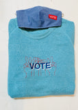 VOTE embroidered organic sweatshirt in pale pink