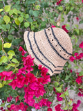 Striped Straw Crochet Knit Bucket Hat