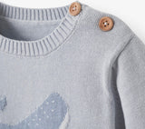 Blue whale sweater knit baby pant set- available in 3 months and 6 months