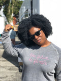The Future is Female Unisex  Sweatshirt  Heather Grey with Pink Embroidery